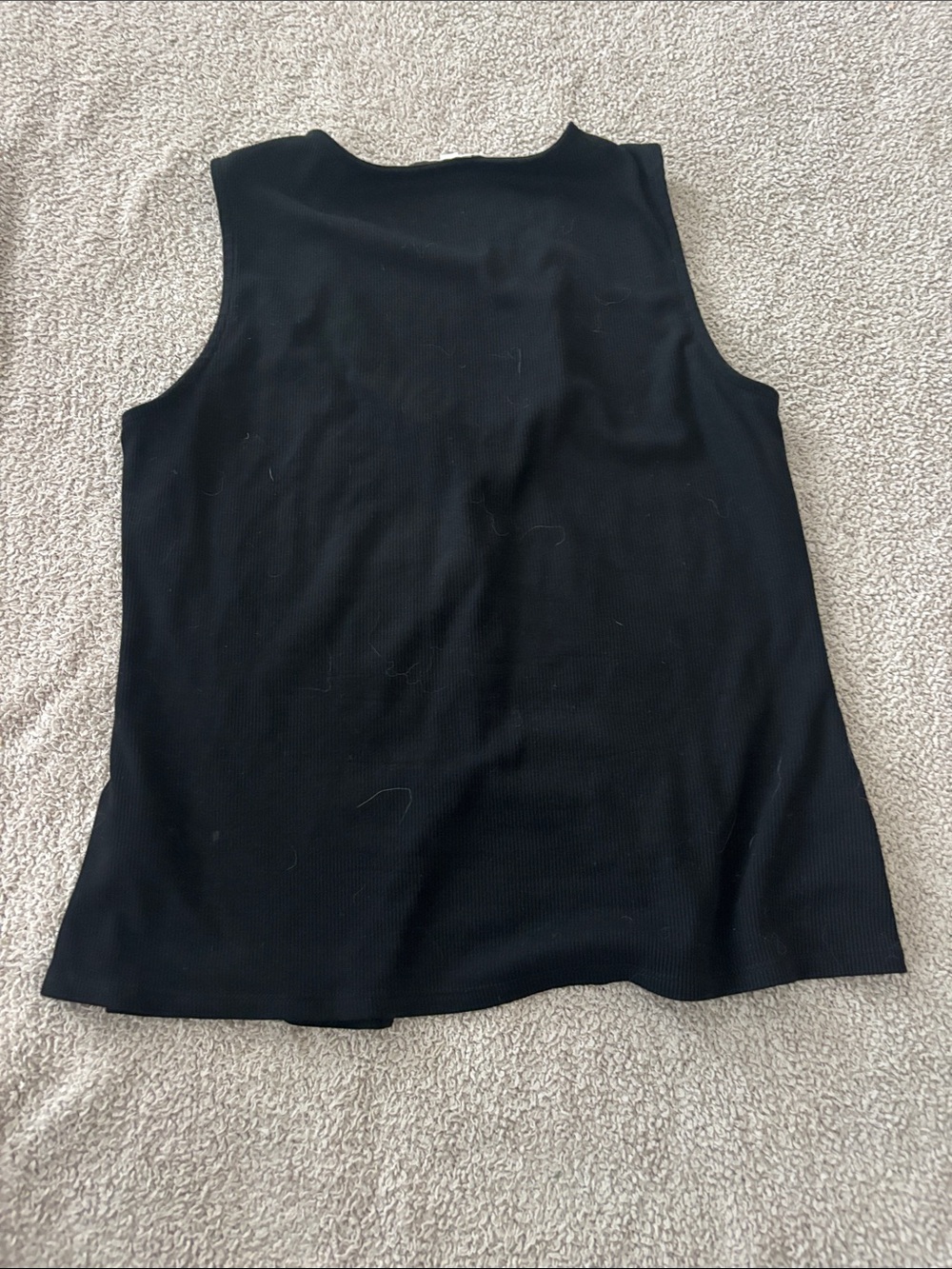 Favorite Daughter Black Ribbed V-Neck Button Tank - Picture 2 of 2